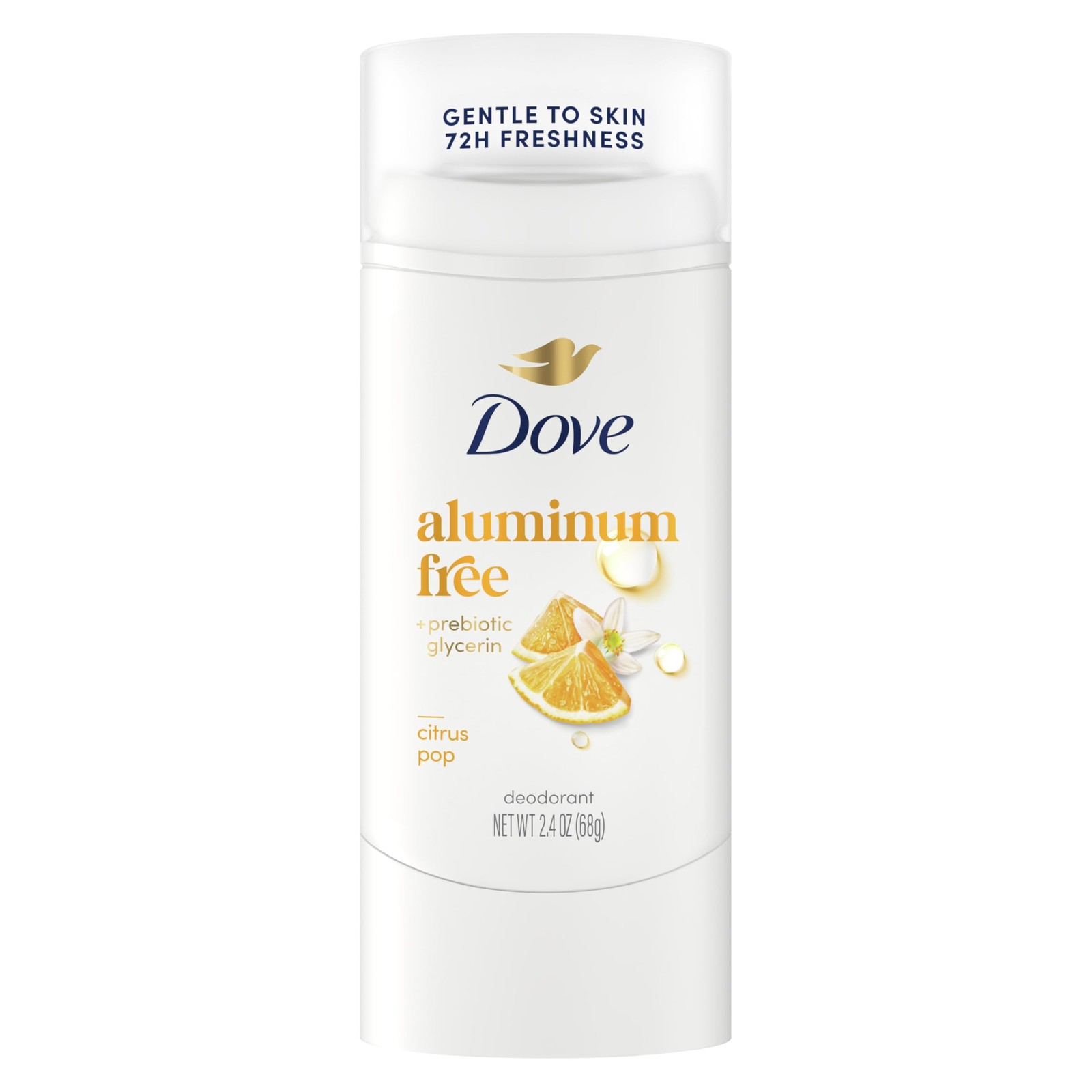 Dove Deodorant Stick Citrus Pop for 72 Hour 2.4 Ounce (Pack of 1), Orange