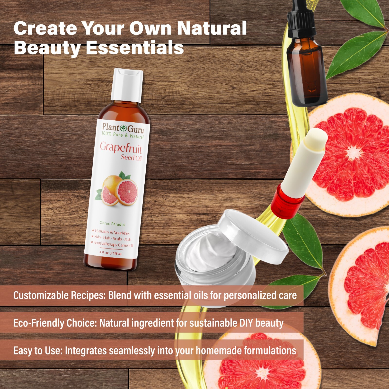 Grapefruit Seed Oil 4 oz. Cold Pressed 100% Pure Natural Extract Liquid