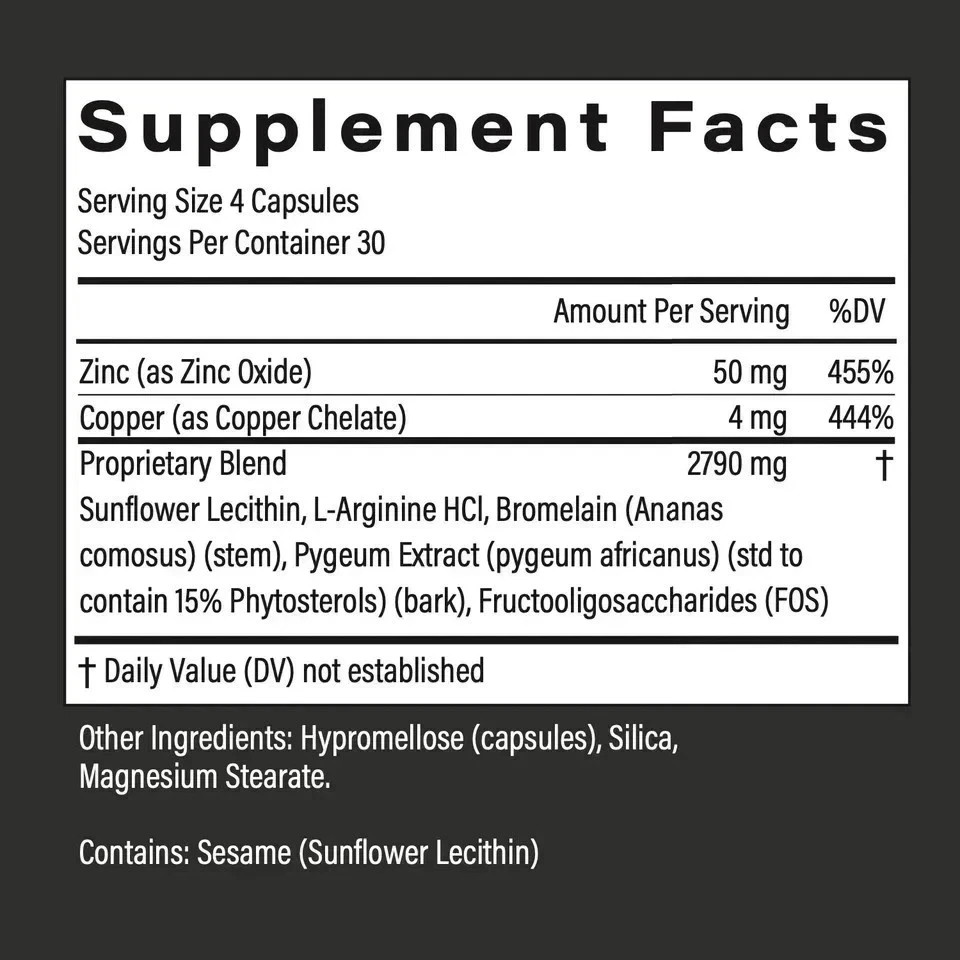 Popstar Semen Volume Supplement 120 Capsules Men’s Fertility Zinc NEW Pack of 1