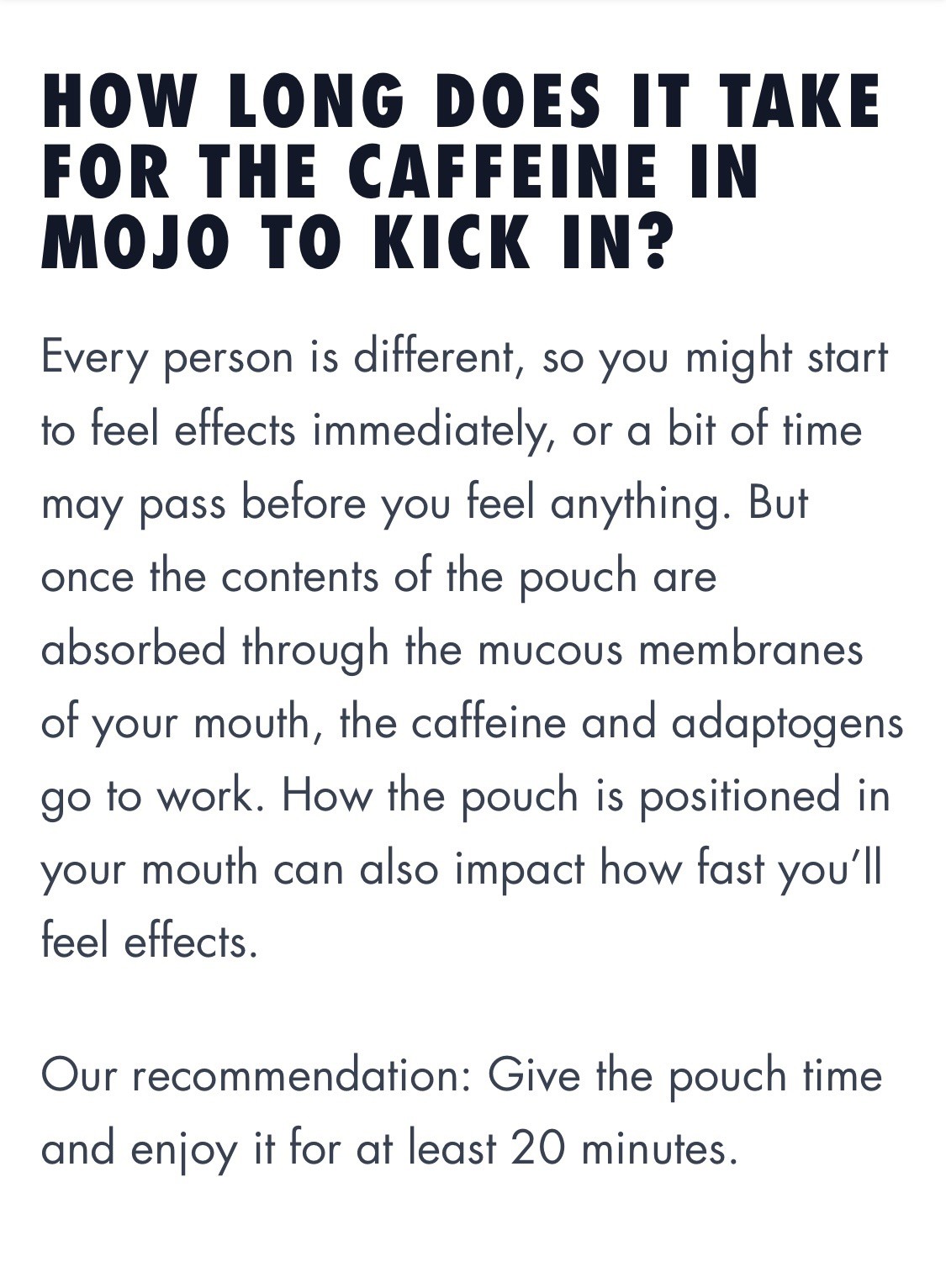 NEW MOJO Energy Boost, Tropical Punch Flavor, 50 mg/Caffeine Pouch, 75 Pouches