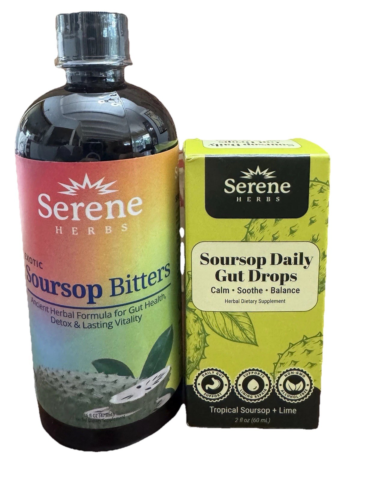 Serene Herbs Soursop Daily Gut Drops or Soursop Bitters Herbal Supplement