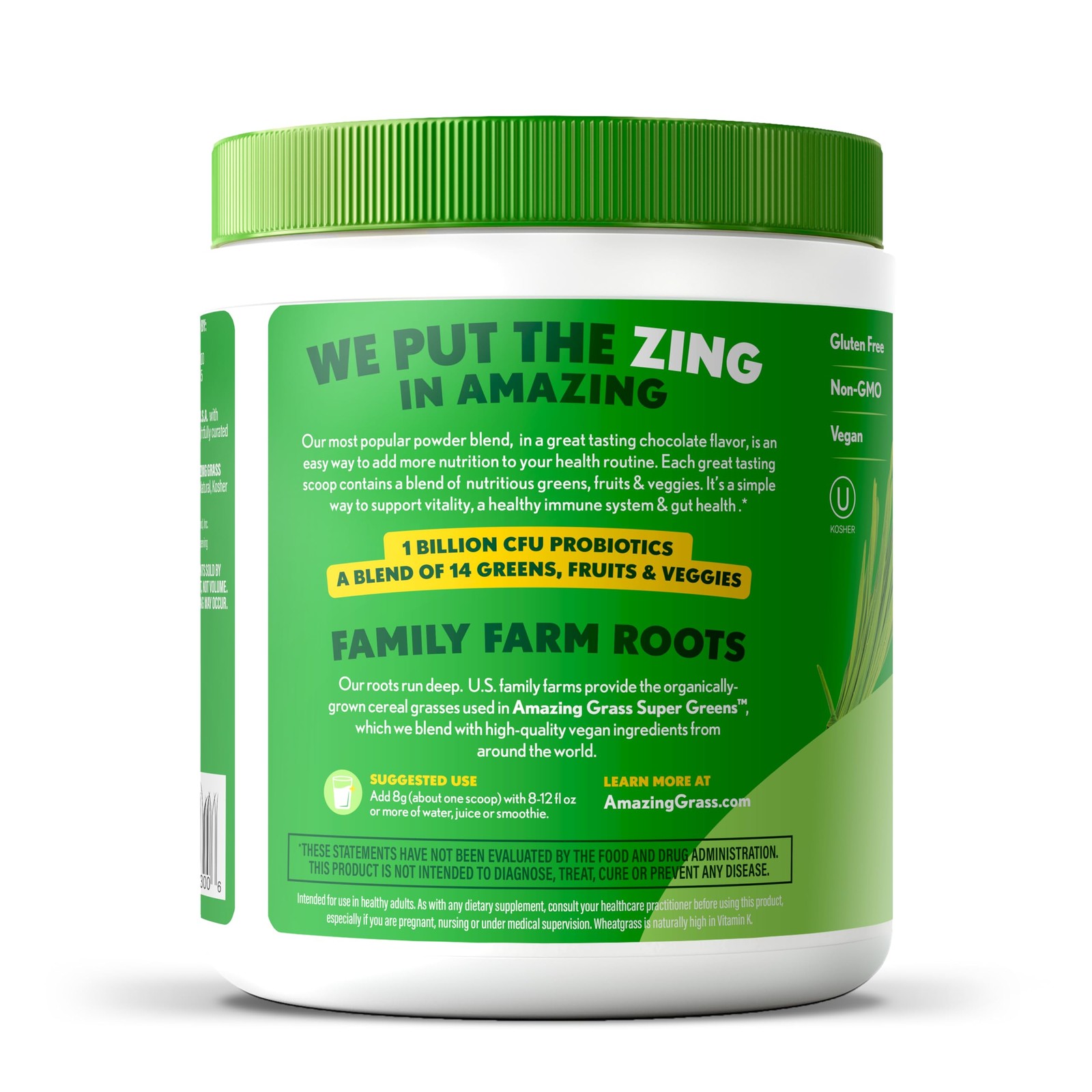 Amazing Grass Super Greens Powder 8.5 Ounce (Pack of 1), – Chocolate
