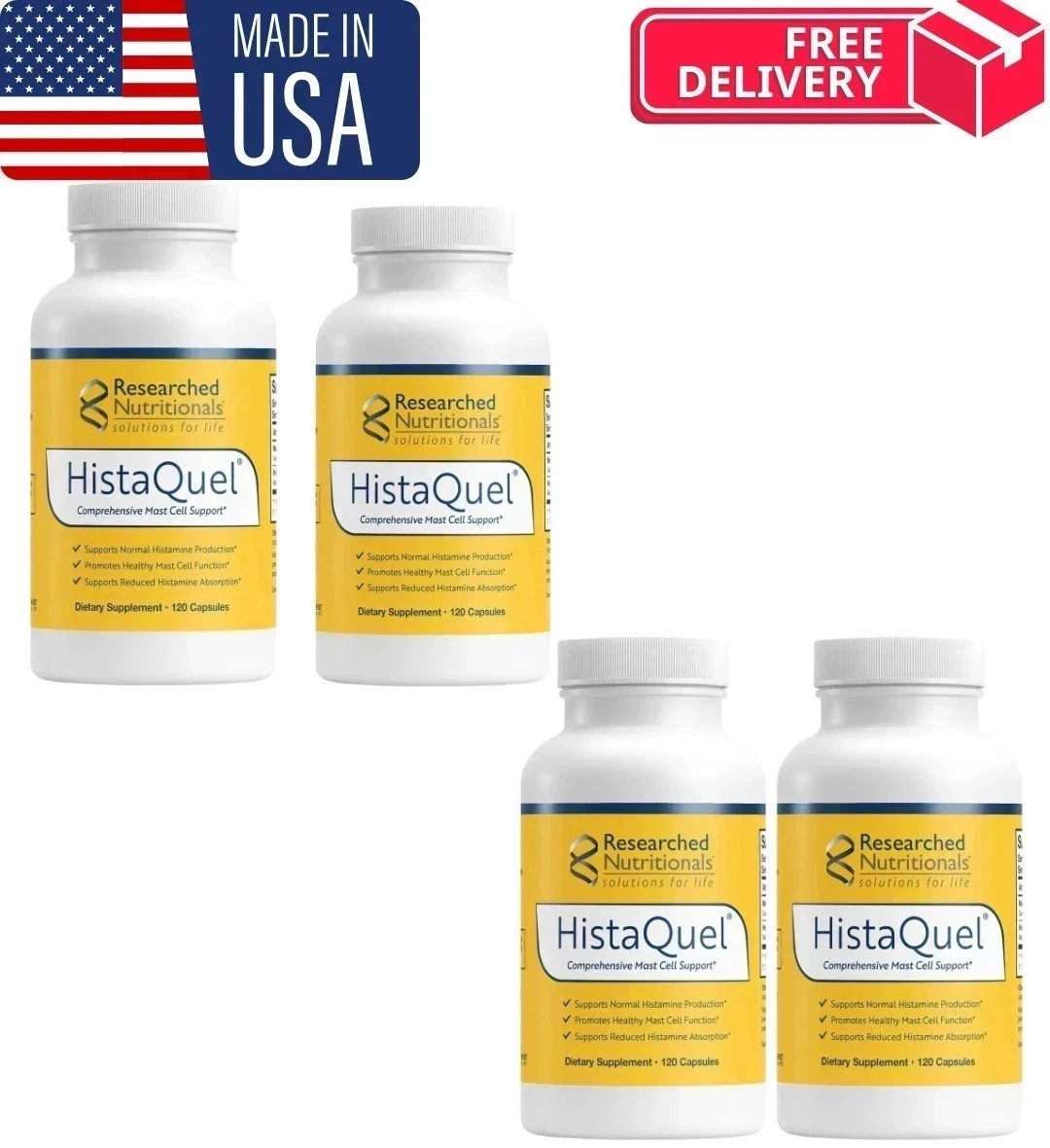 2 Pack HistaQuel Mast Cell & Histamine Support Capsules 120