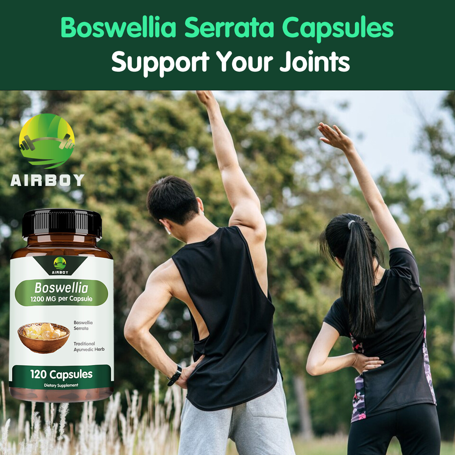 120pcs Boswellia 1200mg – Pain Relief and Support Optimal Muscle, Joint Health