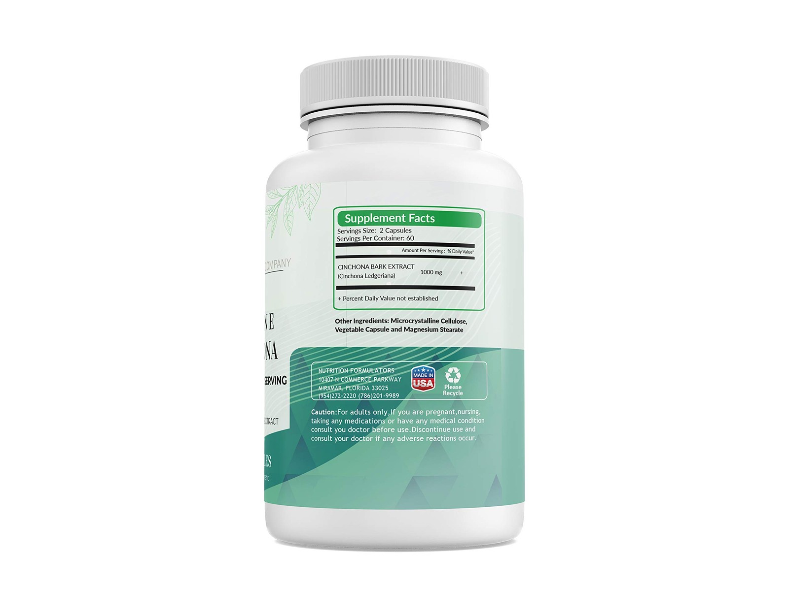 CINCHONA/QUININE Bark Extract Herbal Supplement 120 Count THE SUPERMOM COMPANY