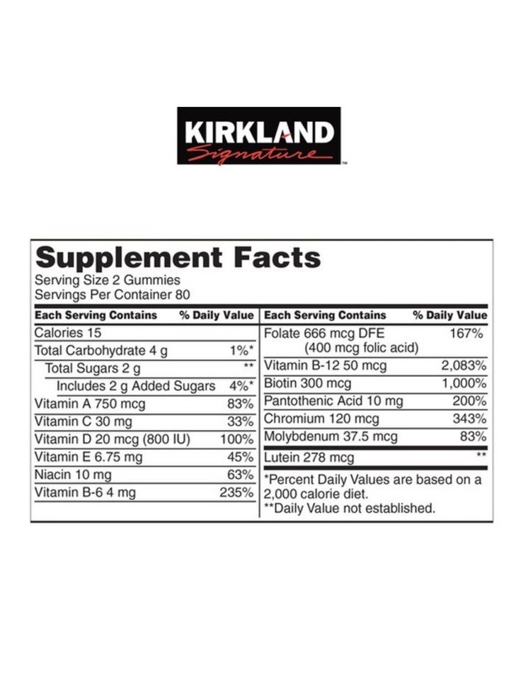 Kirkland Signature Adult Multivitamin, 320 Gummies