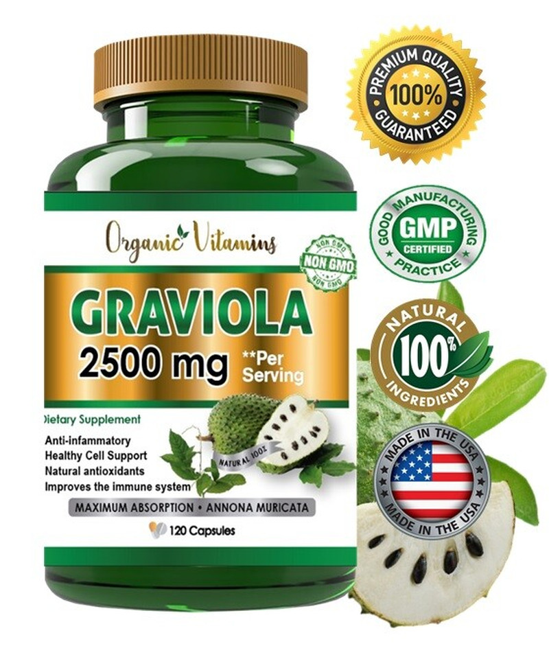 Pure 100% Organic Vitamins Vitamisan Soursop Leaf Total 2500 Mg Graviola