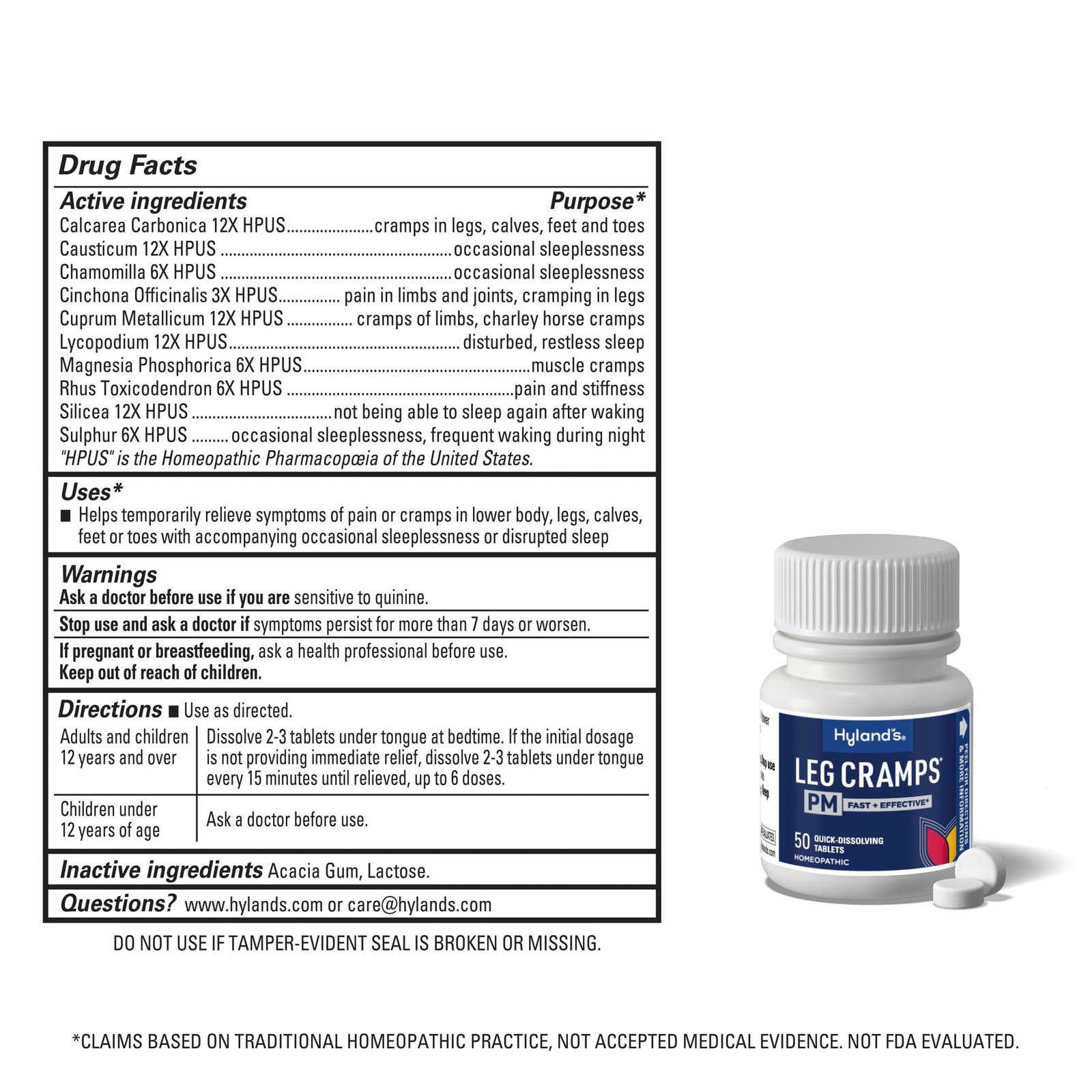 Hyland’s Leg Cramps PM, Relief of Nighttime Leg, 200 Count (Pack 1), White