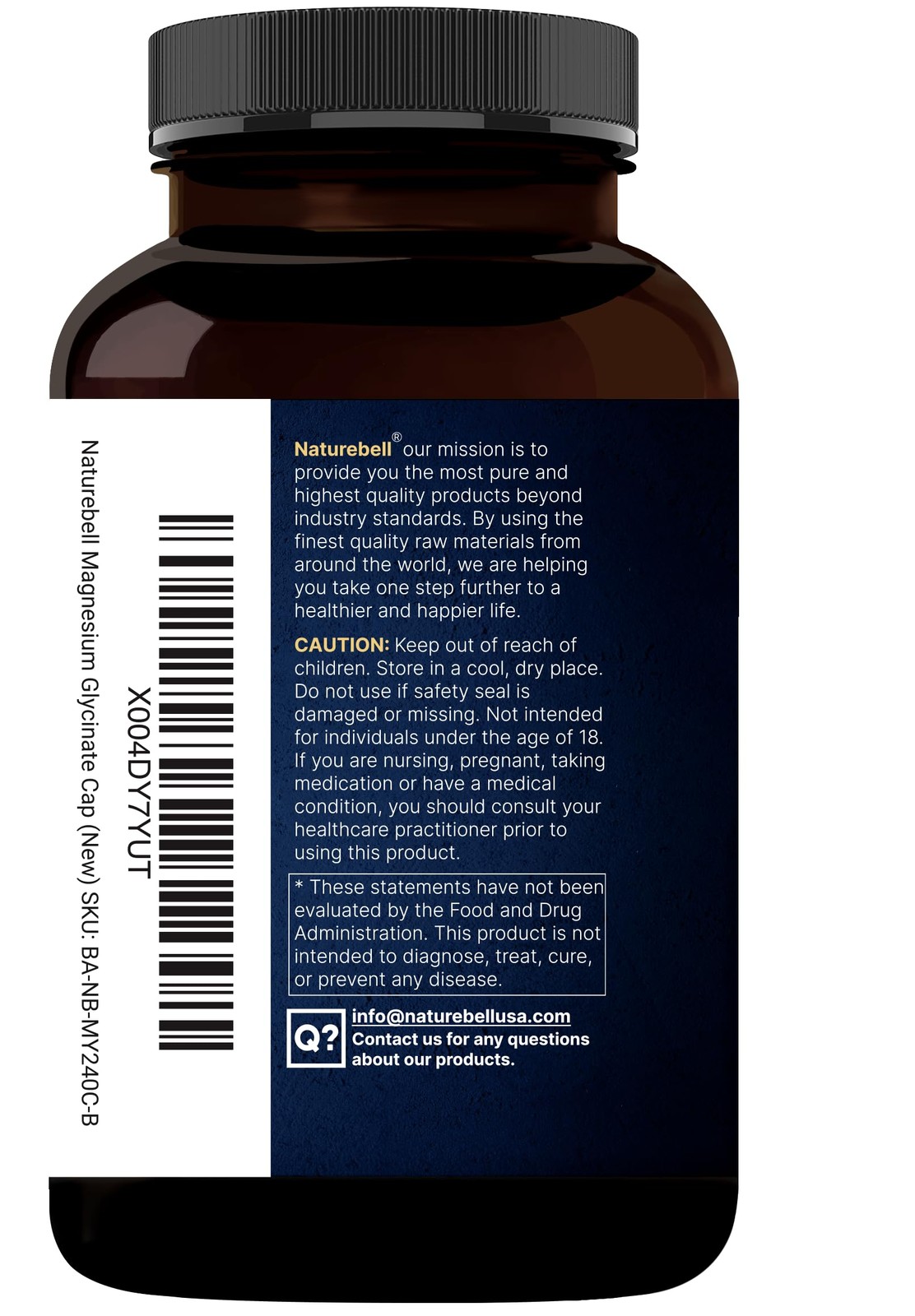 Naturebell Pure Magnesium Glycinate 500mg, 240 Veggie 240 Count (Pack of 1)