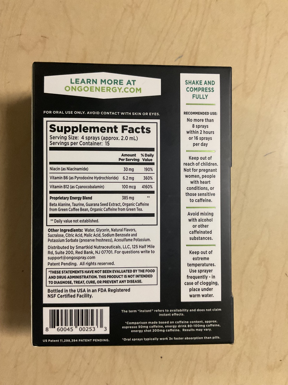 Energy Natural Caffeine (1500mg) Rapid Oral Delivery When You Need it Most NEW