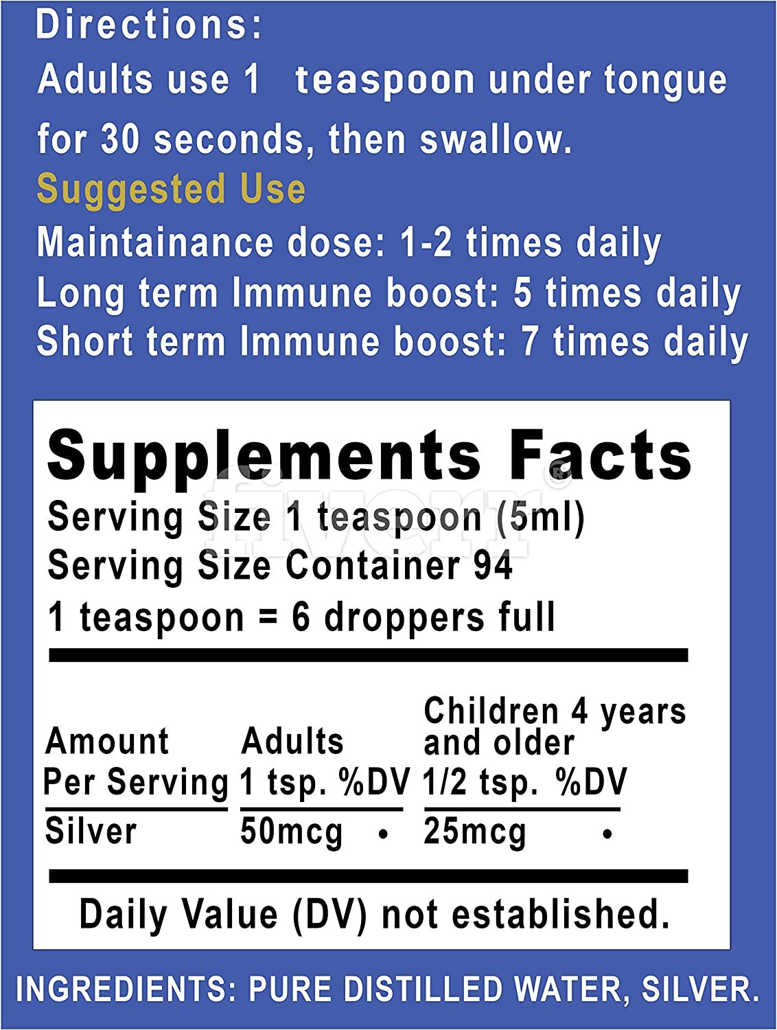Silver Holistics Colloidal Silver Spray Immune Support Supplement Nano Solution