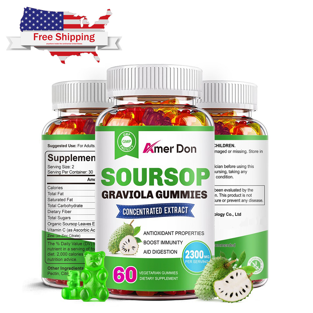 Soursop Graviola Gummies 2300mg – Antioxidant, Immune Support, Digestive Health