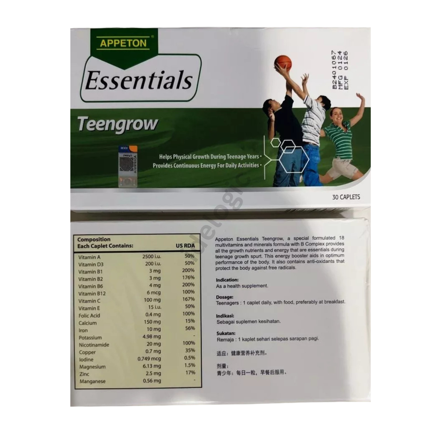 Appeton Essential Teengrow – Nutritional Support for Teen Development – 30s