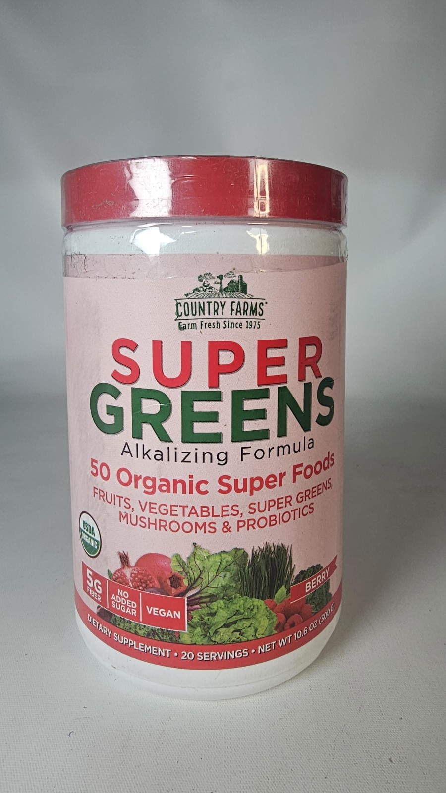 Organic Super Greens Berry Flavor, 50 Organic Super Foods, Exp:07/2028