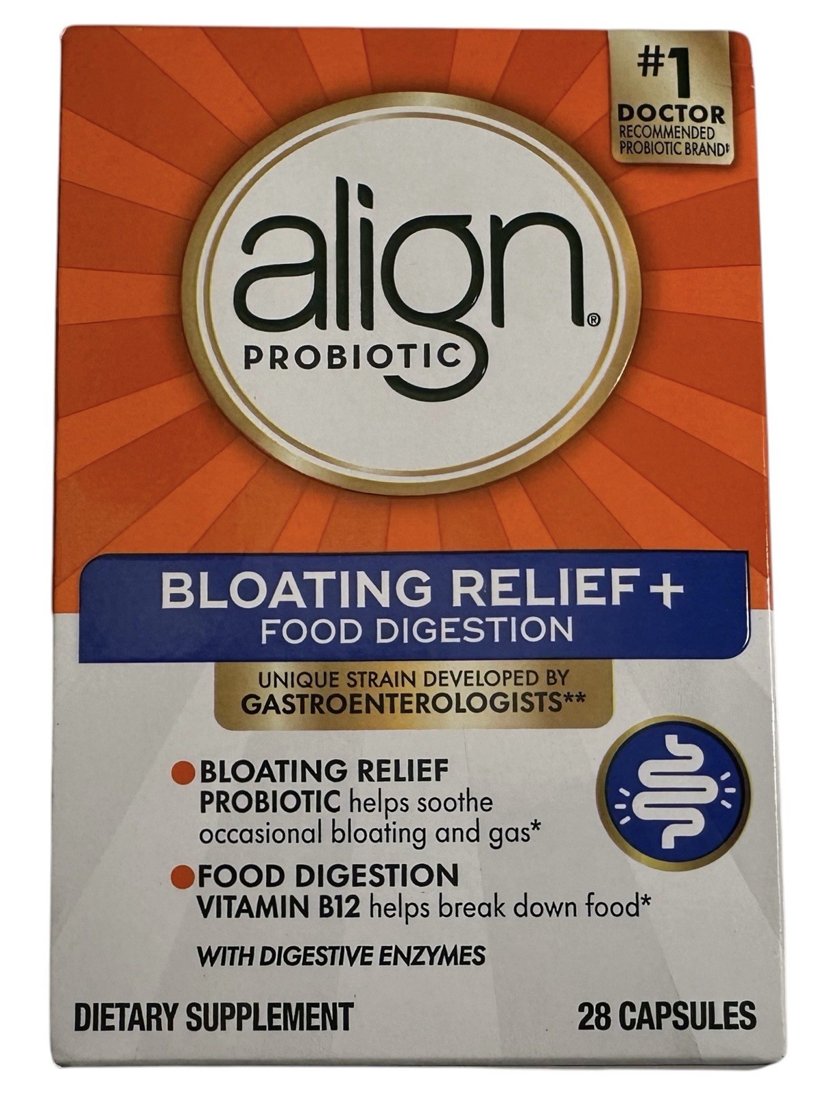 Align Probiotic Bloating Relief & Food Digestion 28 Capsules Exp02/2027+ New!