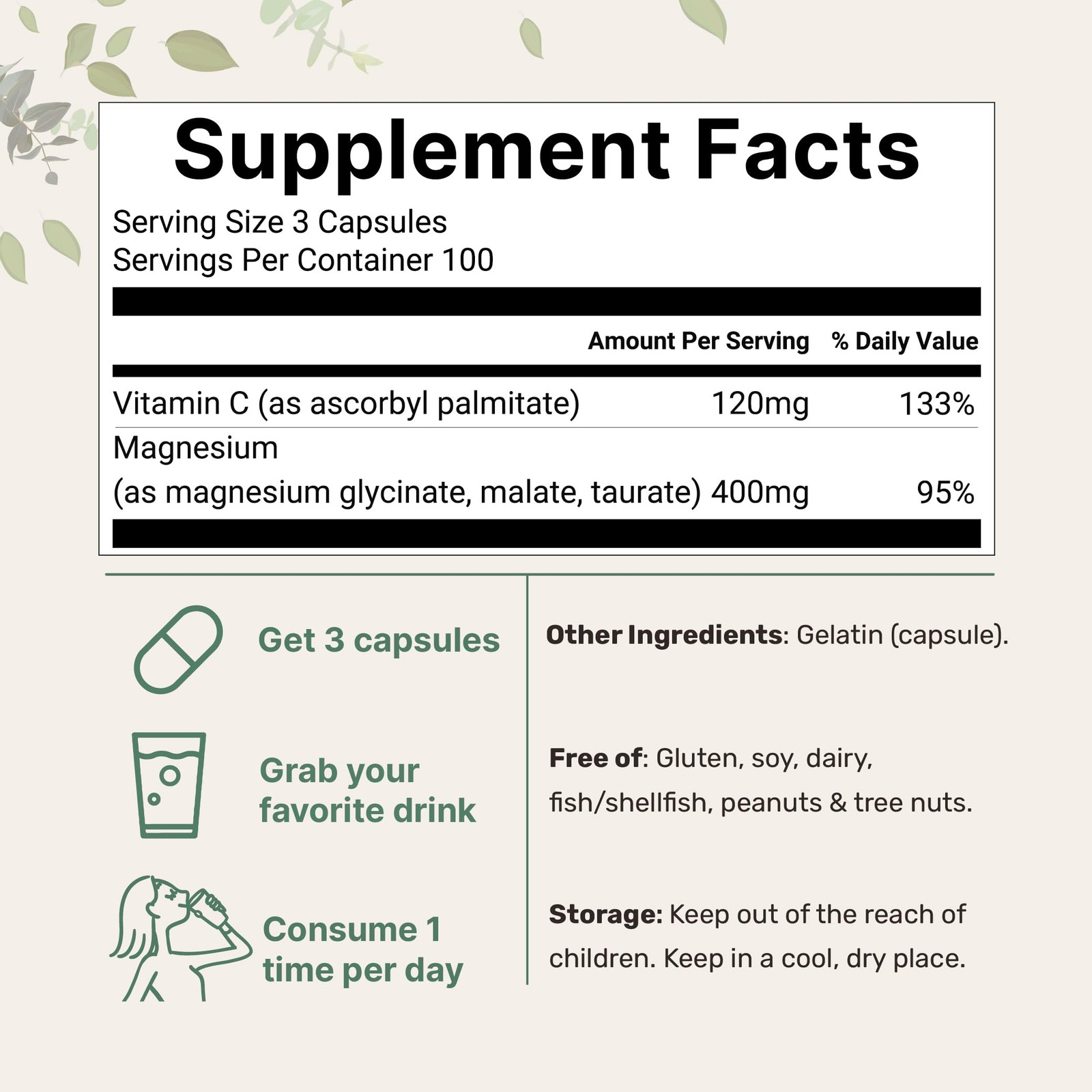 Micro Ingredients Pure Magnesium Complex, 300 Capsules 300 Count (Pack of 1)