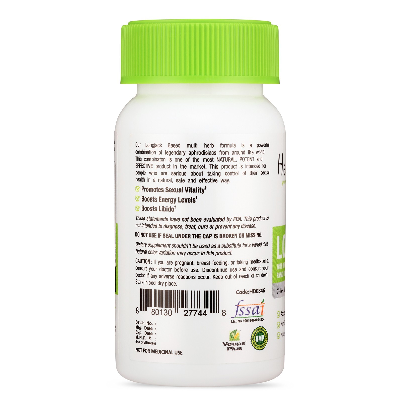 Longjack Capsules with Horny Goat Weed, Maca, Ginseng, Tribulus – Vitality Blend