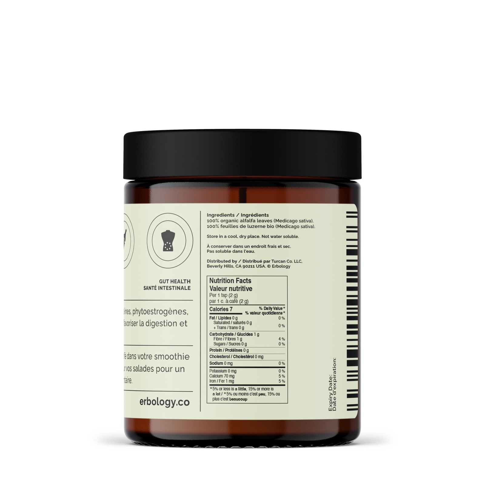 Erbology Organic Alfalfa Powder 3.2 oz – 45 Servings – Supports Bone and Gut …