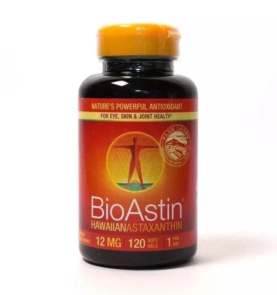 BioAstin Hawaiian Astaxanthin 12 mg – 120 Softgels | (2 Pack) Exp 10/2027