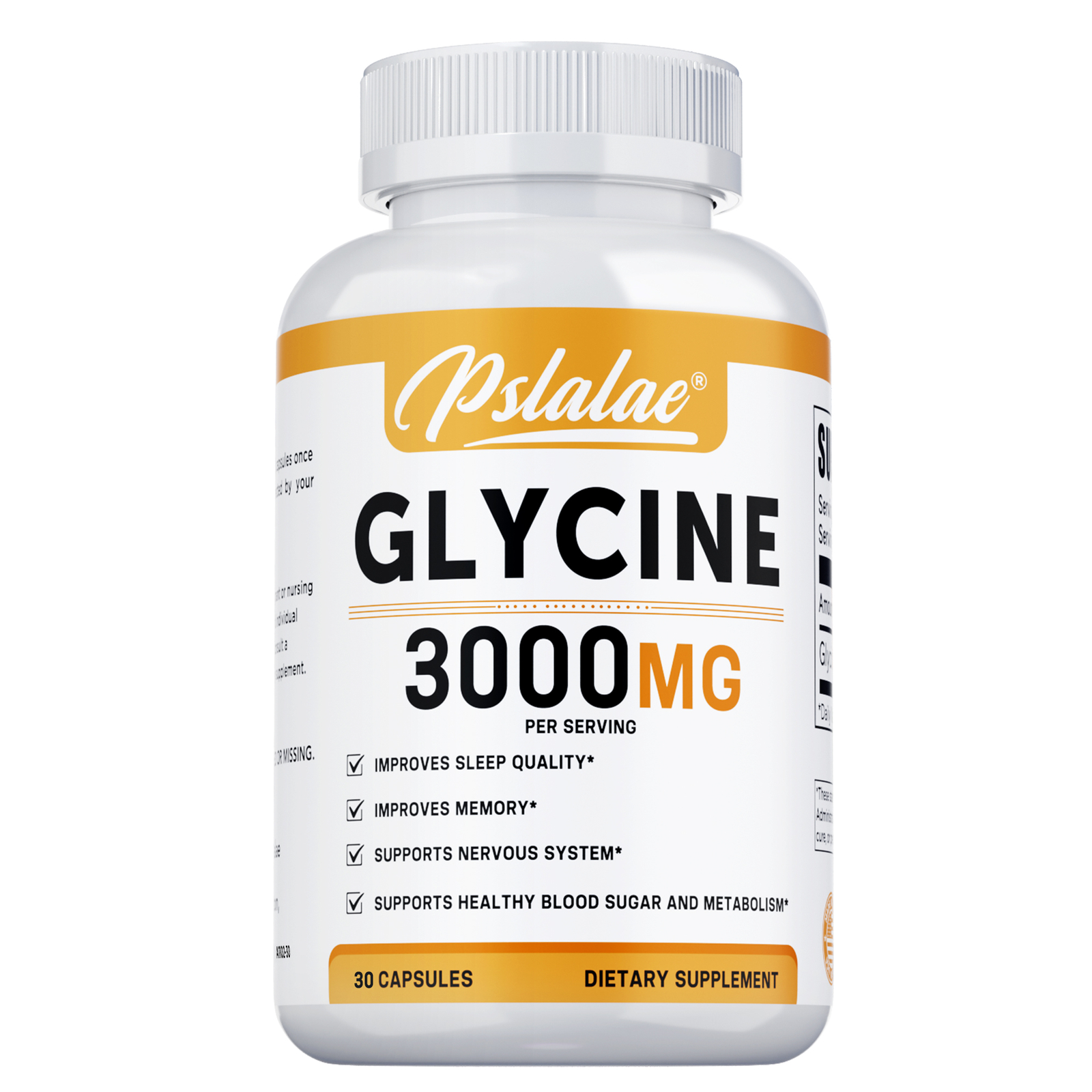 Glycine 3000mg – Sleep,Muscle Support Stress & Anxiety Relief, High Strength
