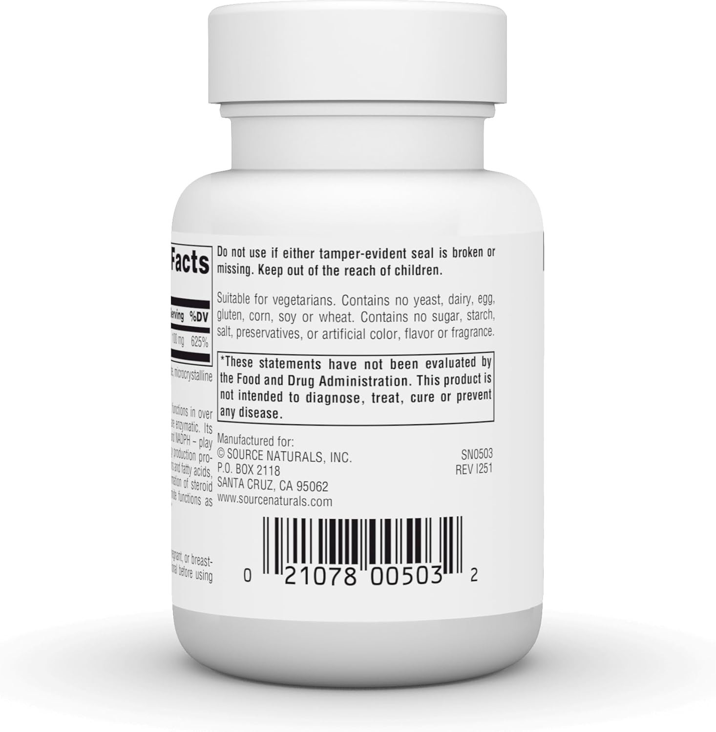 Source Naturals Niacinamide B-3, 100 mg Dietary Supplement – 100 Tablets