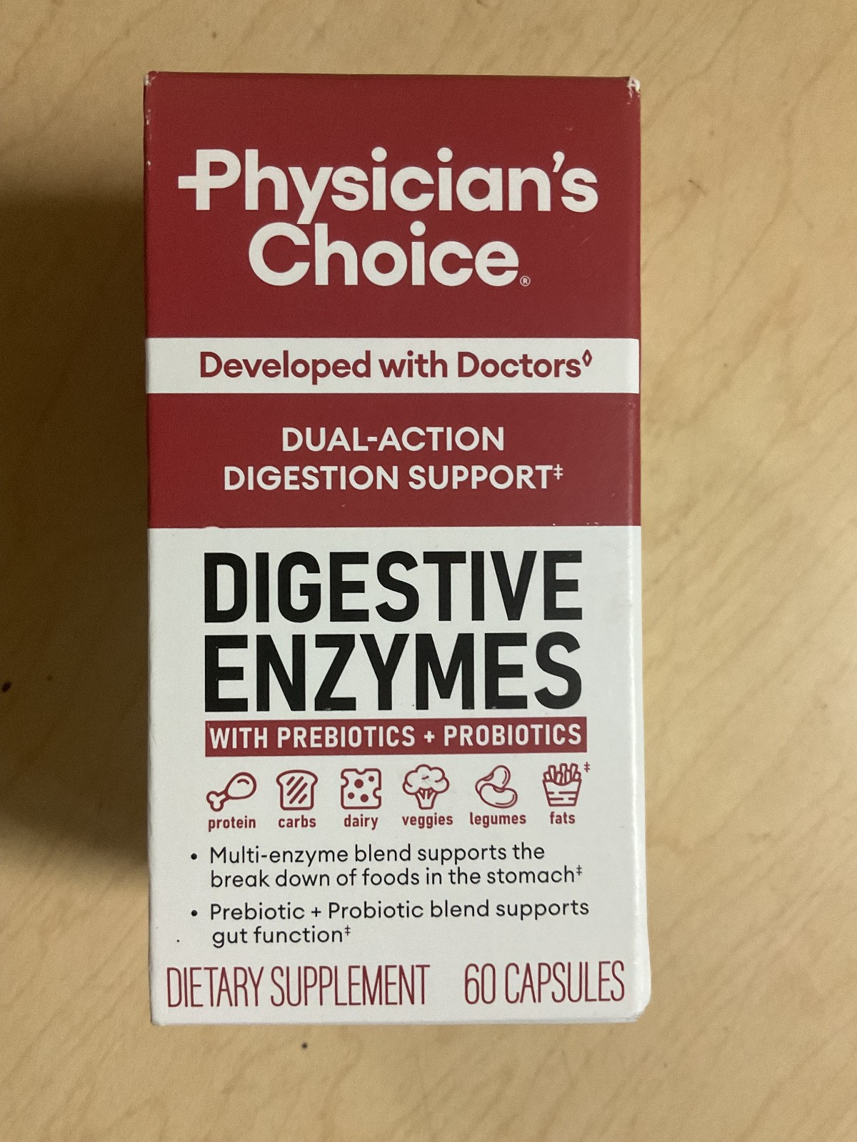 Physician’s Choice Digestive Enzyme Blend Pre + Probiotics 60 Capsules 5/2027