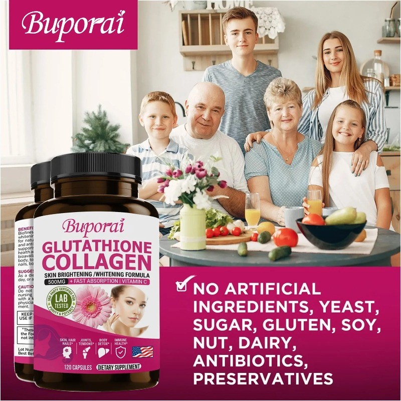 Glutathione and Collagen 120pcs,Anti-aging, Smooth and Firm Skin,Reduce Wrinkles