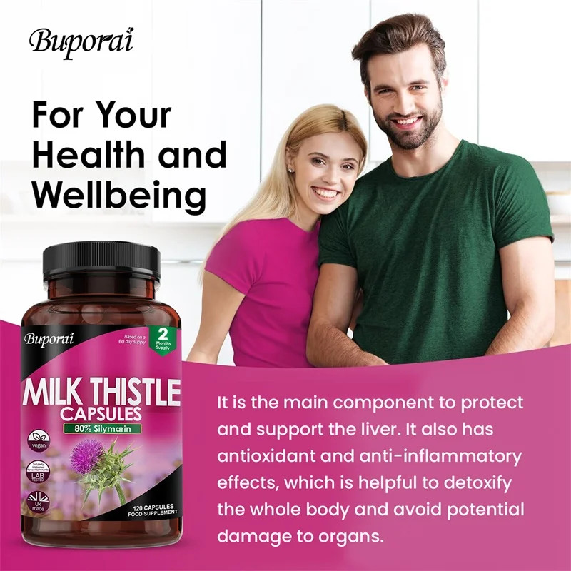 Milk Thistle 240pcs,Boosts Cellular Energy,Improve Liver Function,Fat Metabolism