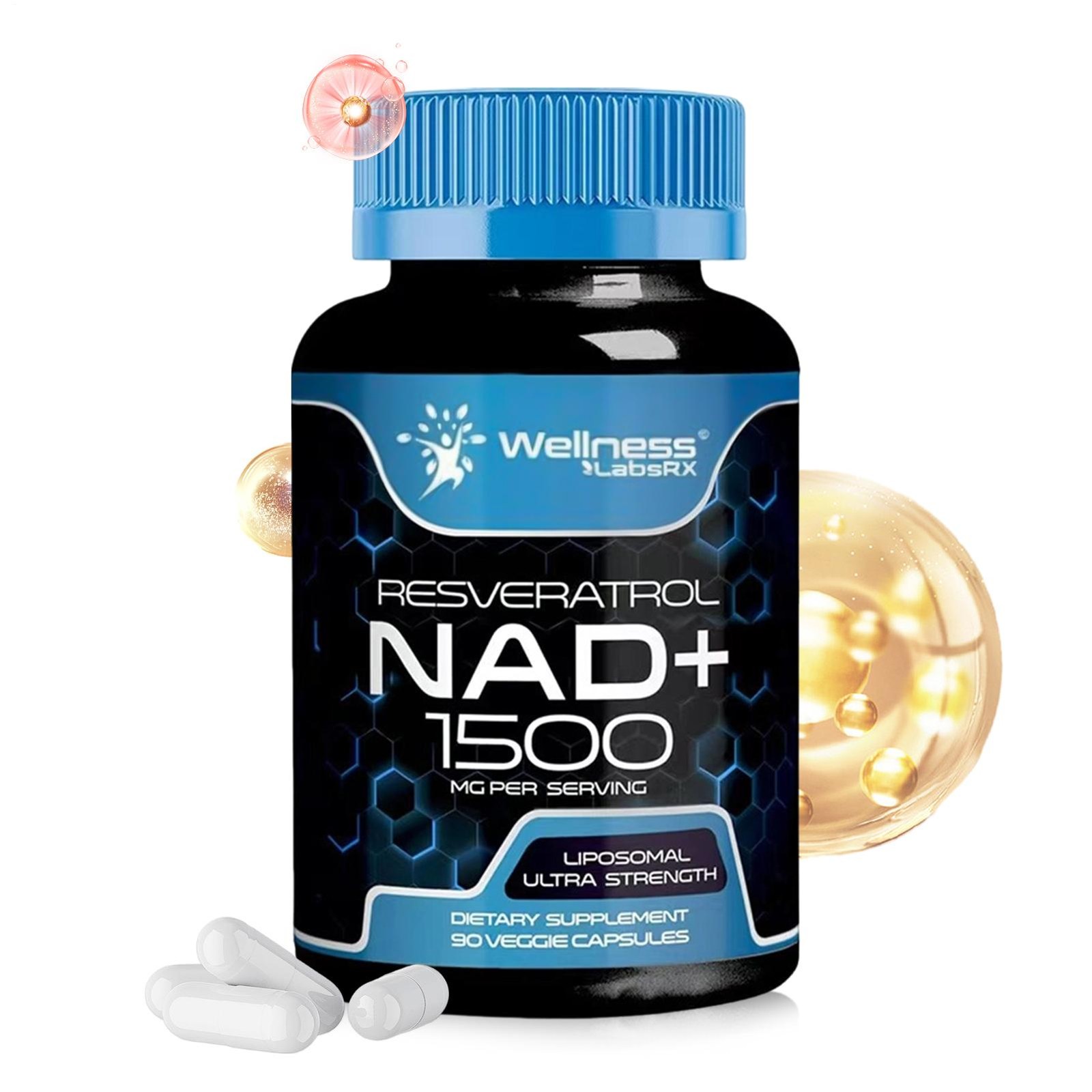 N A D Supplement, 1500mg – Liposomal NAD+ Supplement with Resveratrol N A D Plus