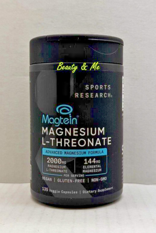 Sports Research Magtein MAGNESIUM L-THREONATE, 2000 mg, 135 Veggie Capsules