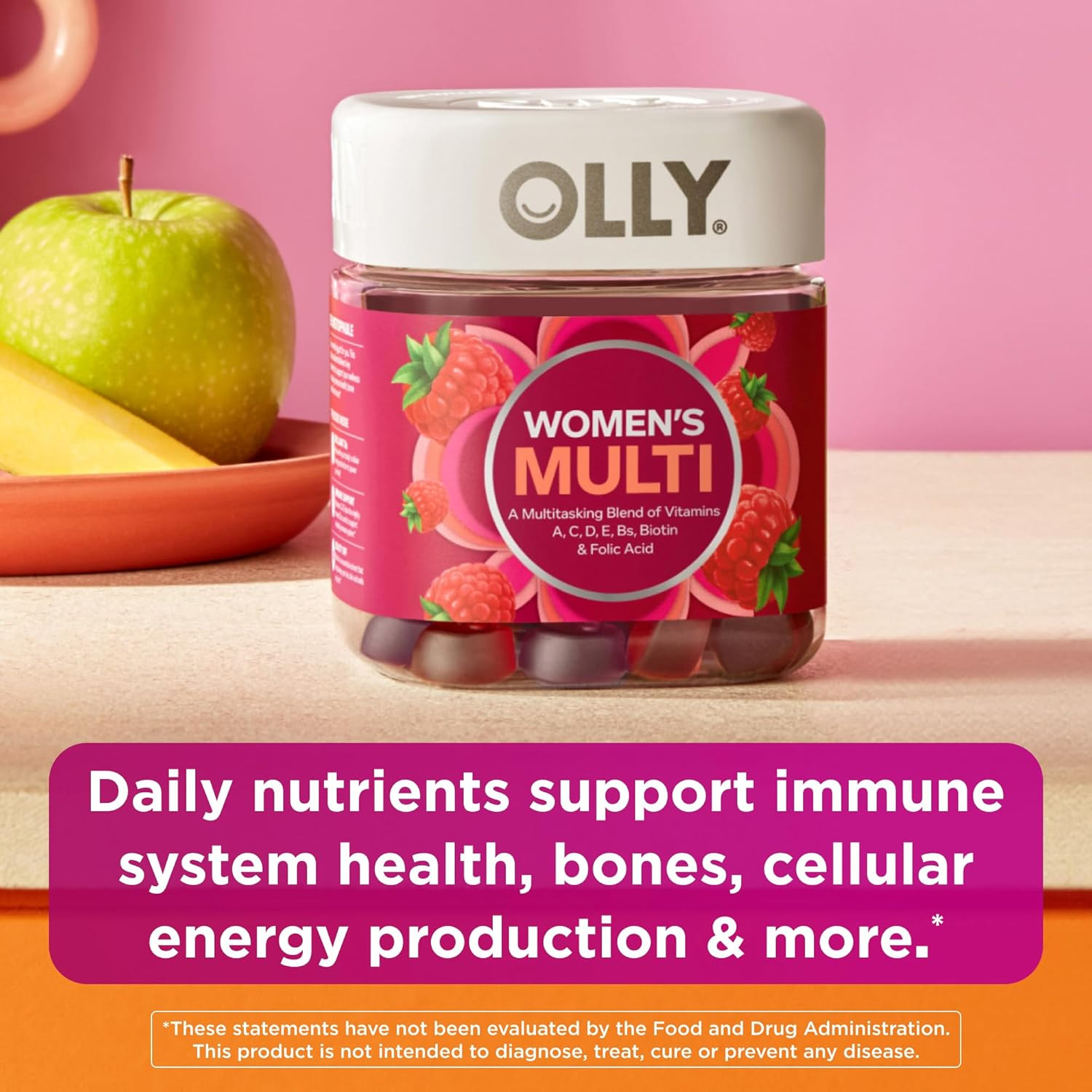Women’s Multivitamin Gummy, Vitamins A, D, C, E, Biotin, Folic Acid, Adult Chewa