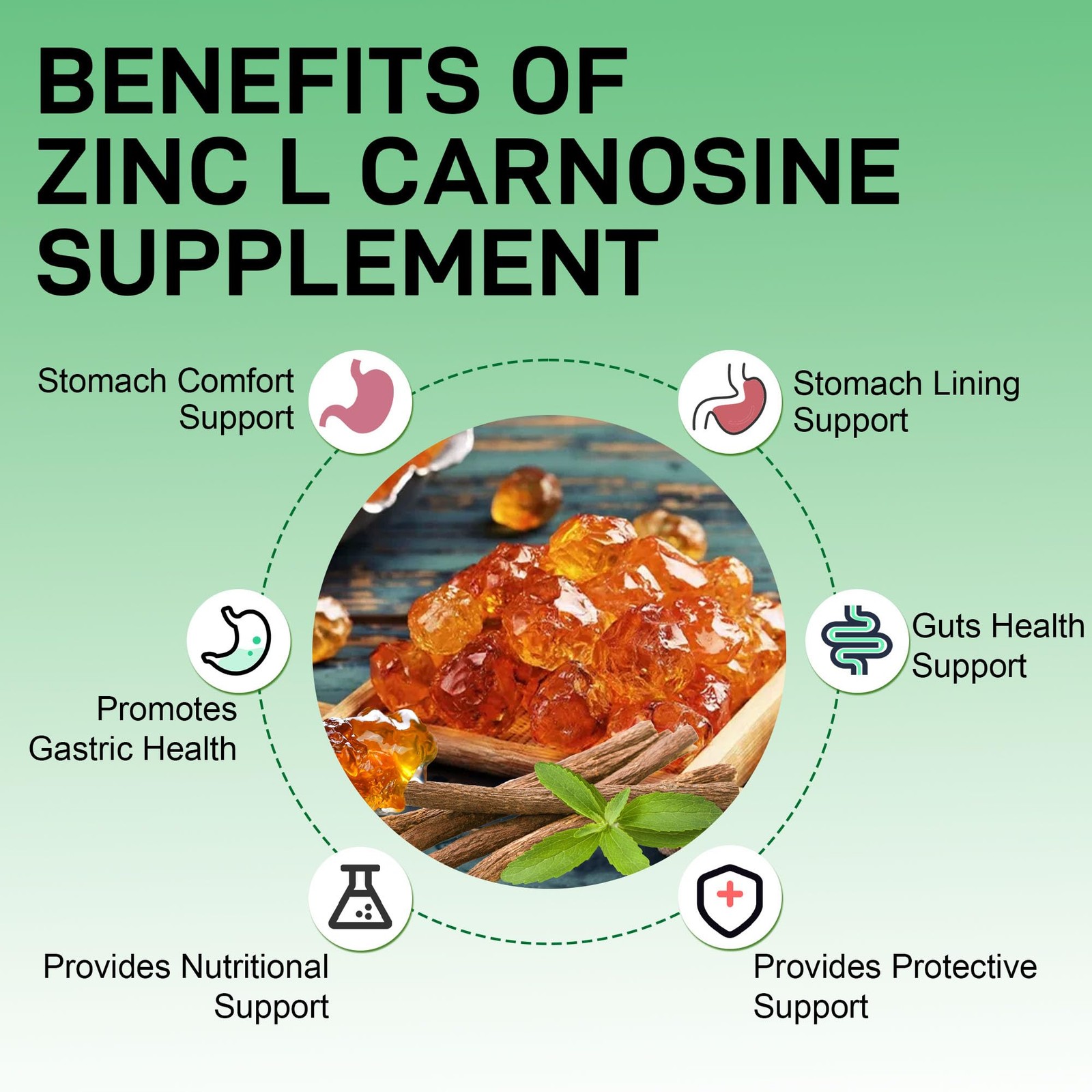 Zinc Carnosine & Mastic Gum Capsules with DGL Licorice – Stomach Support & Gu…