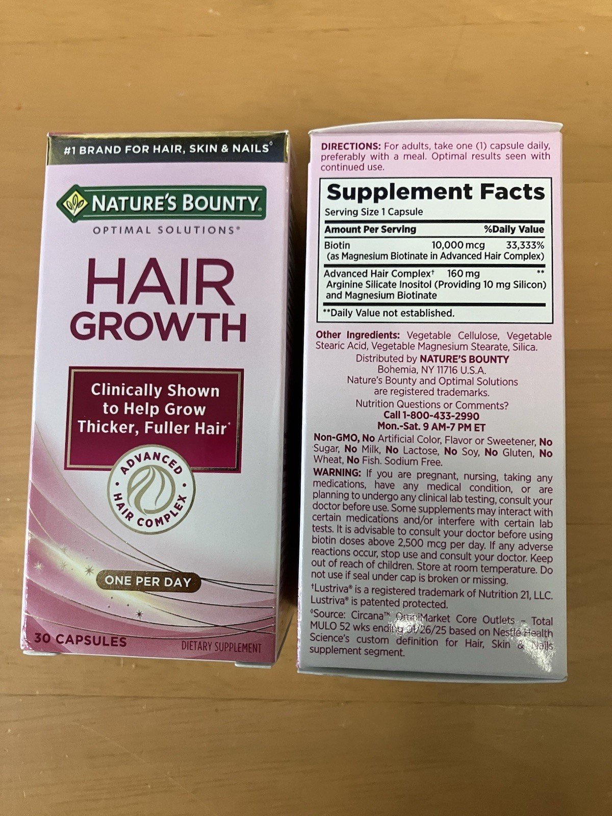 2 Pack Nature’s Bounty Hair Growth Supplement 60 Capsules, Exp. 06/2027