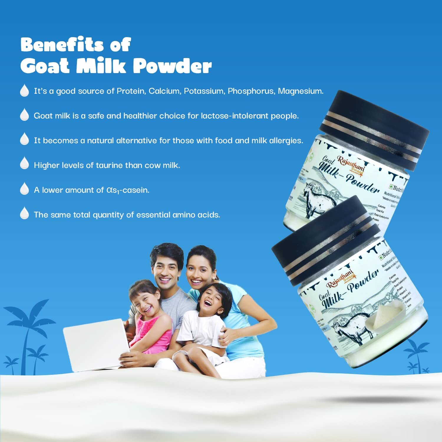 Rajasthani Swaad Goat Milk Powder Freeze Dried Homemade Natural Grass Fed Goat