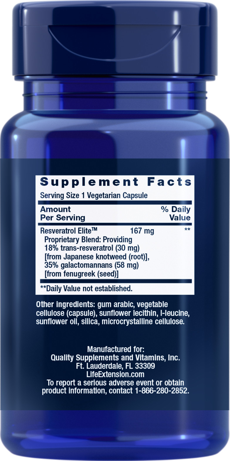 Life Extension Resveratrol Elite 167 mg 30 VegCaps