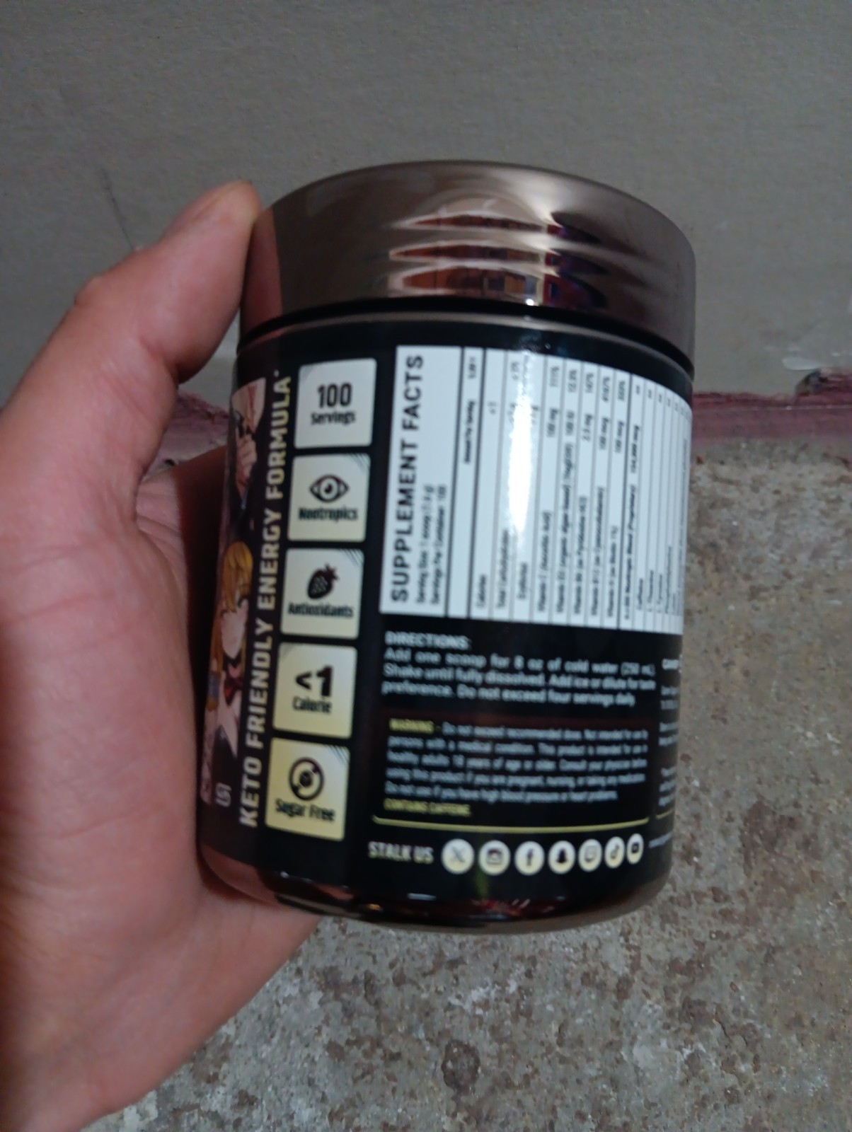 Gamer Supps GG Energy Schlatt Milk 100 Servings Keto Nootropic Exp. 04-27