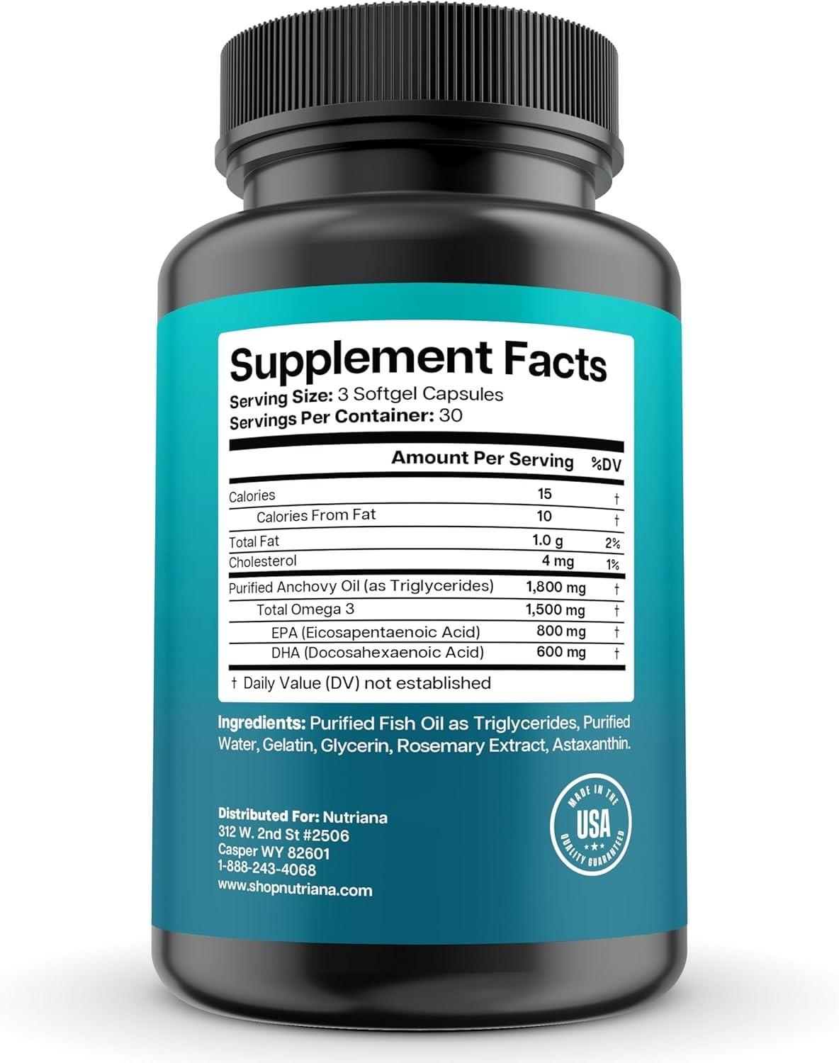 Mini Fish Oil Softgels 1500mg – Odorless Burpless Omega-3 Easy to Swallow