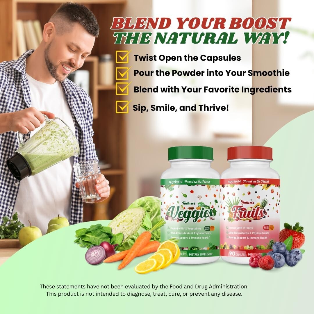 Whole Food Fruits & Vegetables Supplement – Superfood Blend for Energy…05/2028