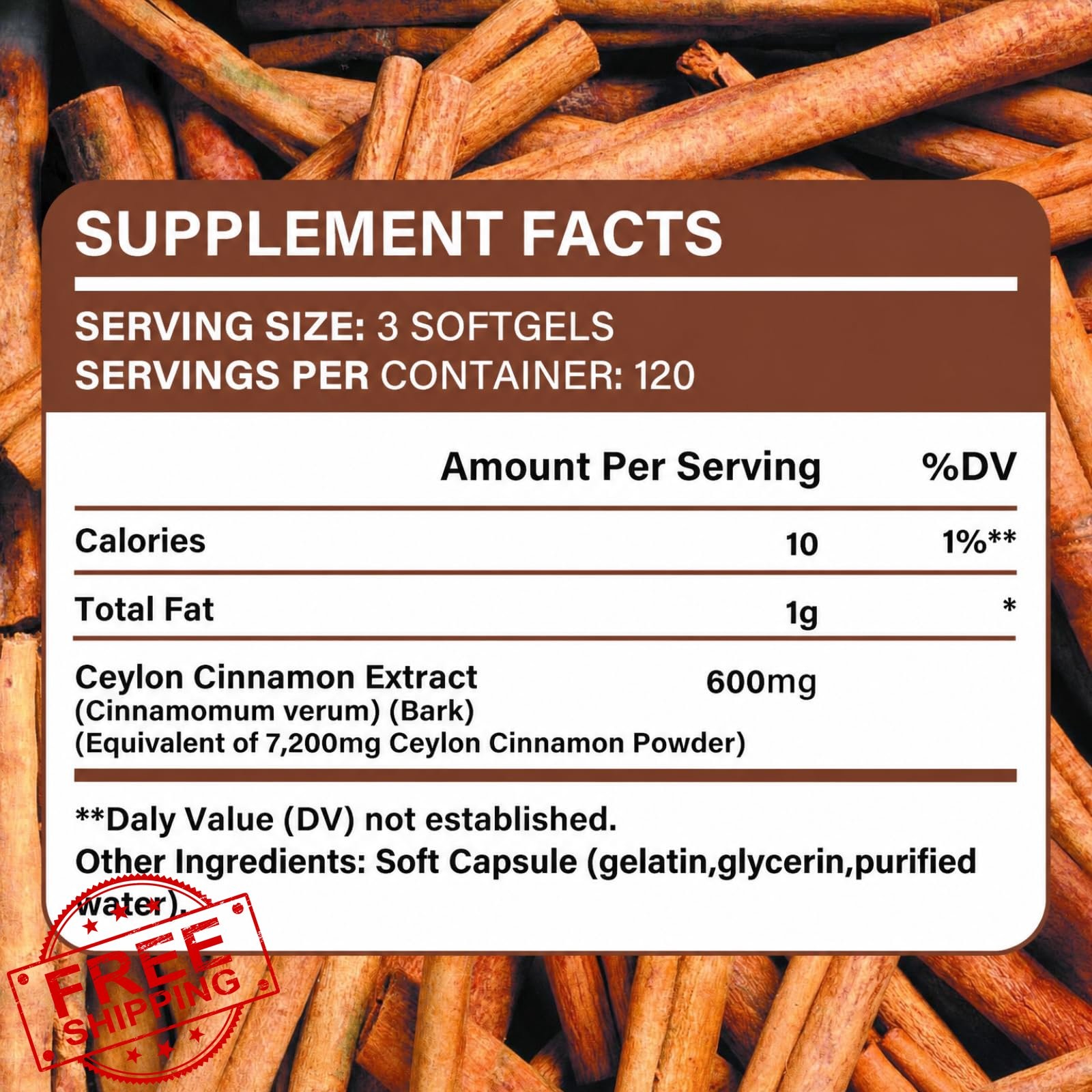 ALLBIZ Ceylon Cinnamon Softgels 360 Count