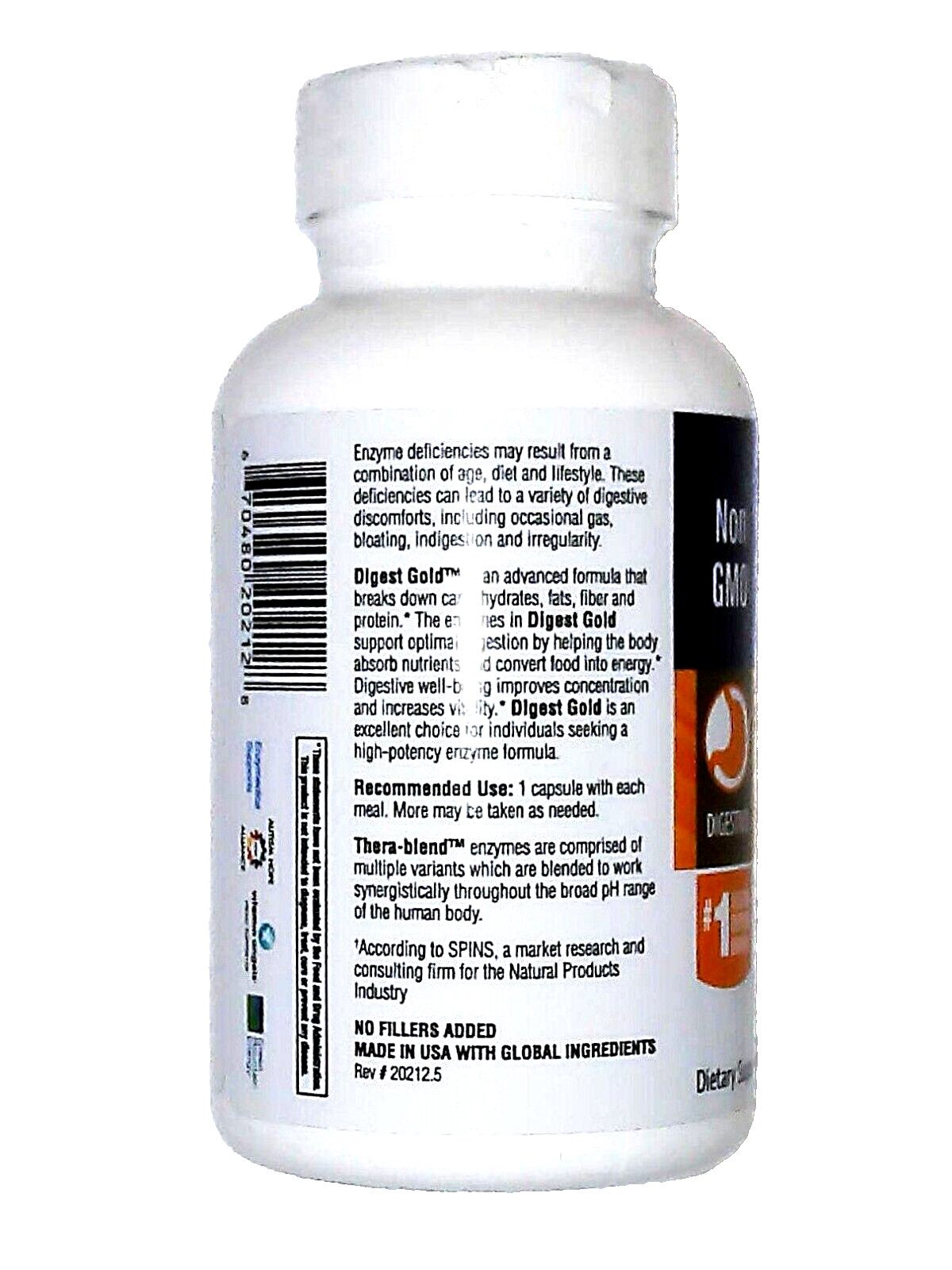 ENZYMEDICA DIGEST GOLD WITH ATPro ADVANCED ENZYME FORMULA 120 CAPS EXP. 12/2024+