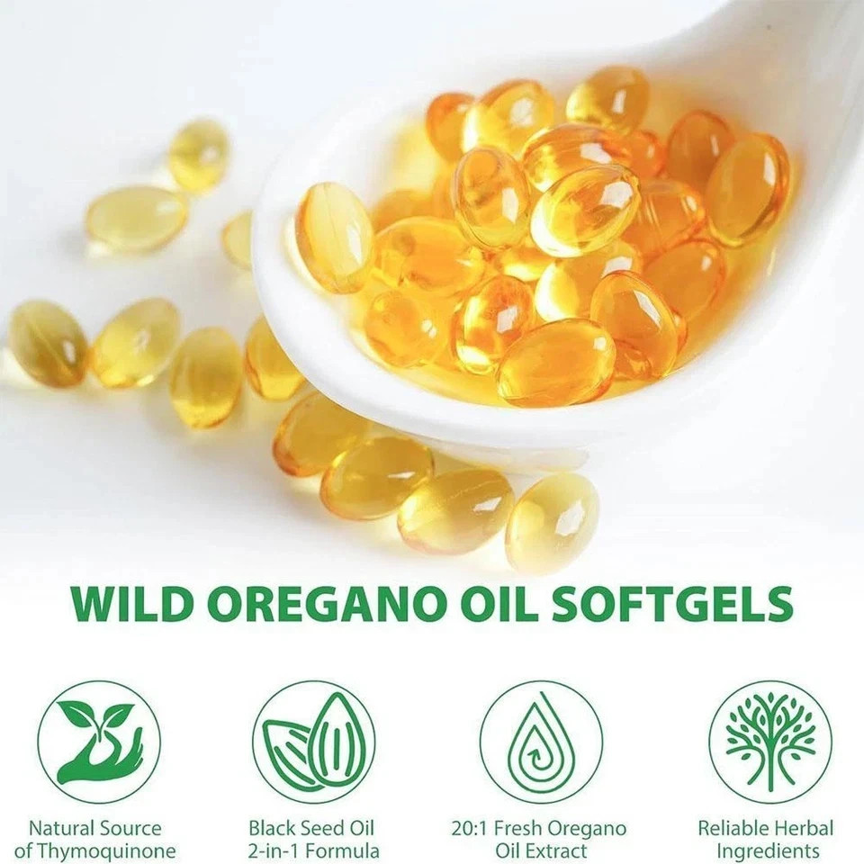 Oil of Oregano with Black Seed 6000mg – 300 Softgels – Immune & Digestive Suppor