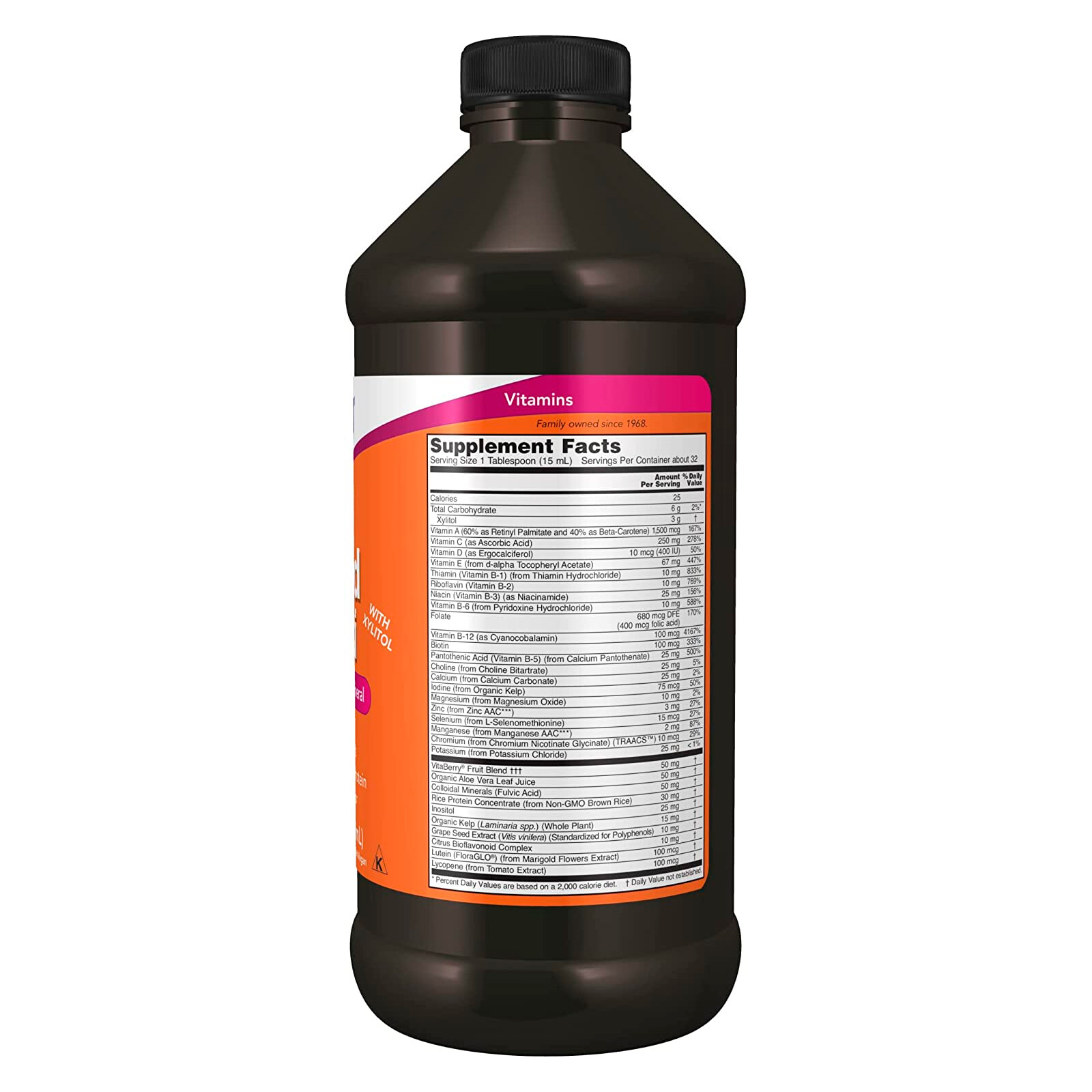 NOW FOODS Liquid Multi Tropical Orange Flavor 16 fl oz