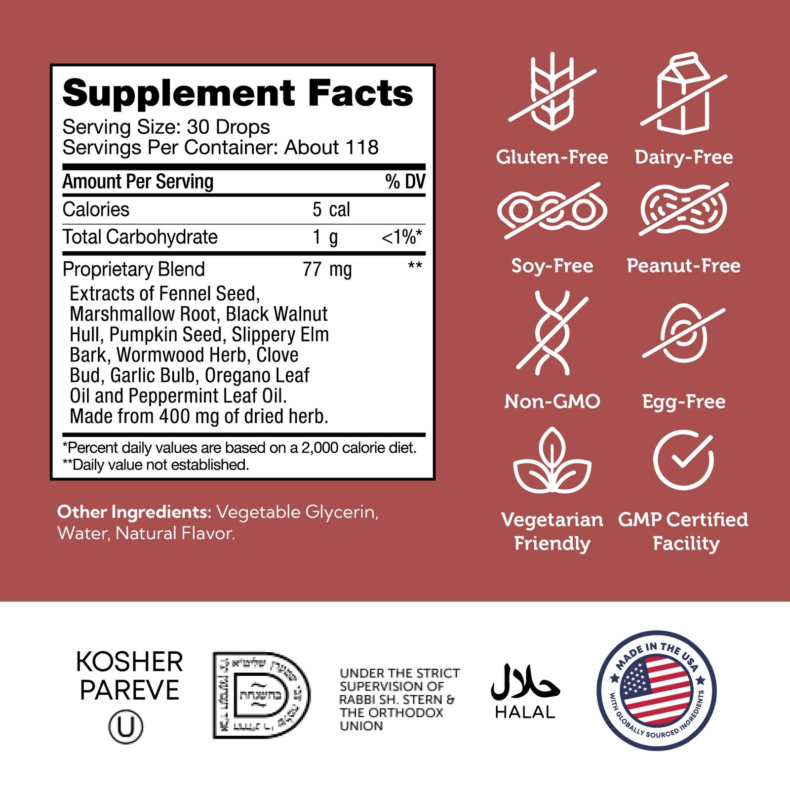 Zahler – ParaGuard Liquid Drops – Gut Health 4 Fl Oz (Pack of 1), Zh254
