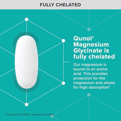 Qunol Magnesium Glycinate 300mg 90ct Chelated Tablets Nerve Bone Muscle Health