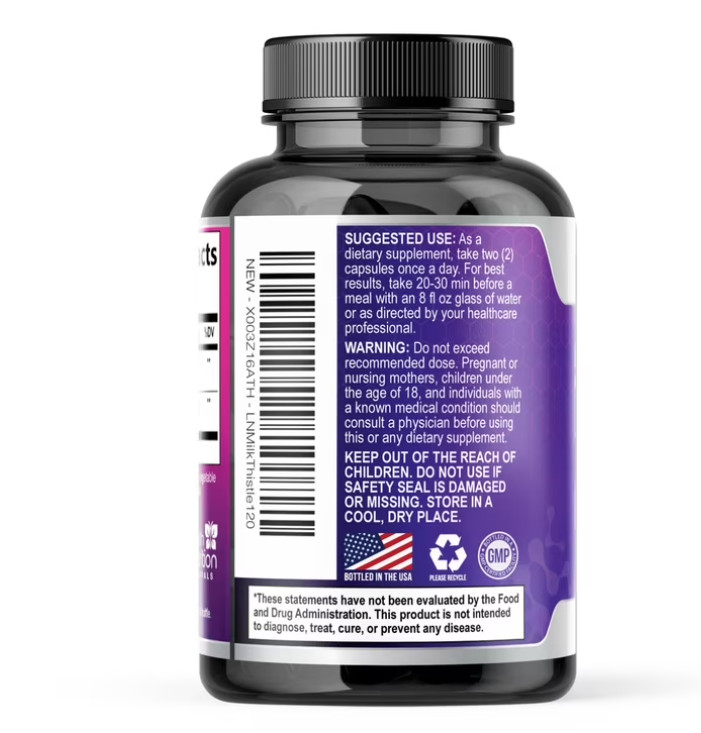 ( 2 pack) Milk Thistle Supplement for Liver Detox and Cleanse 1000mg