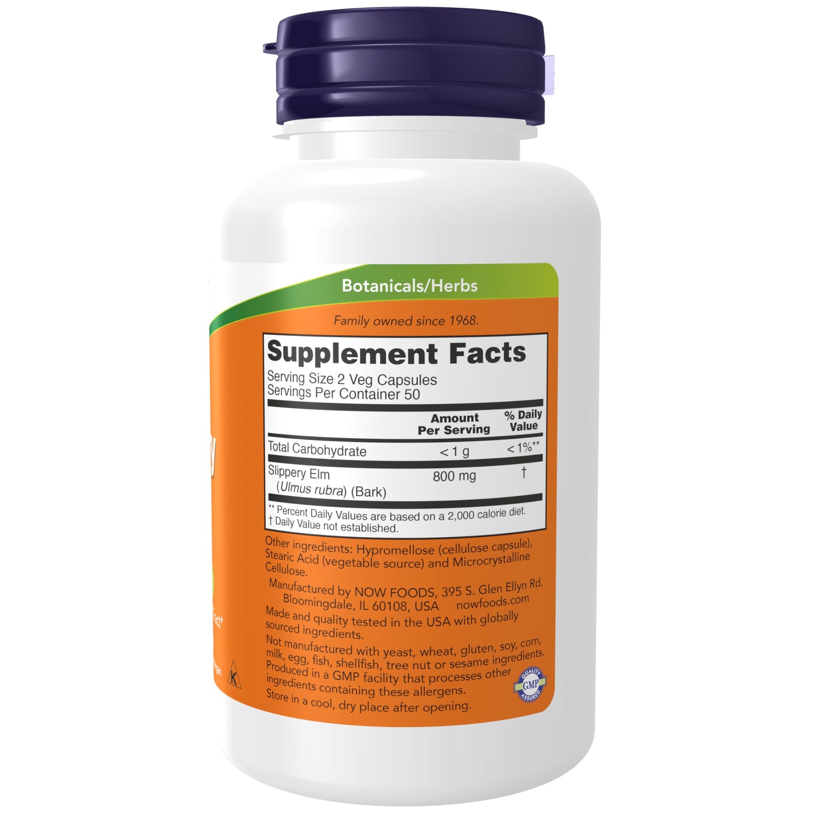 NOW Supplements, Slippery Elm (Ulmus rubra) 400 mg, Herbal Supplement, 100 Veg C
