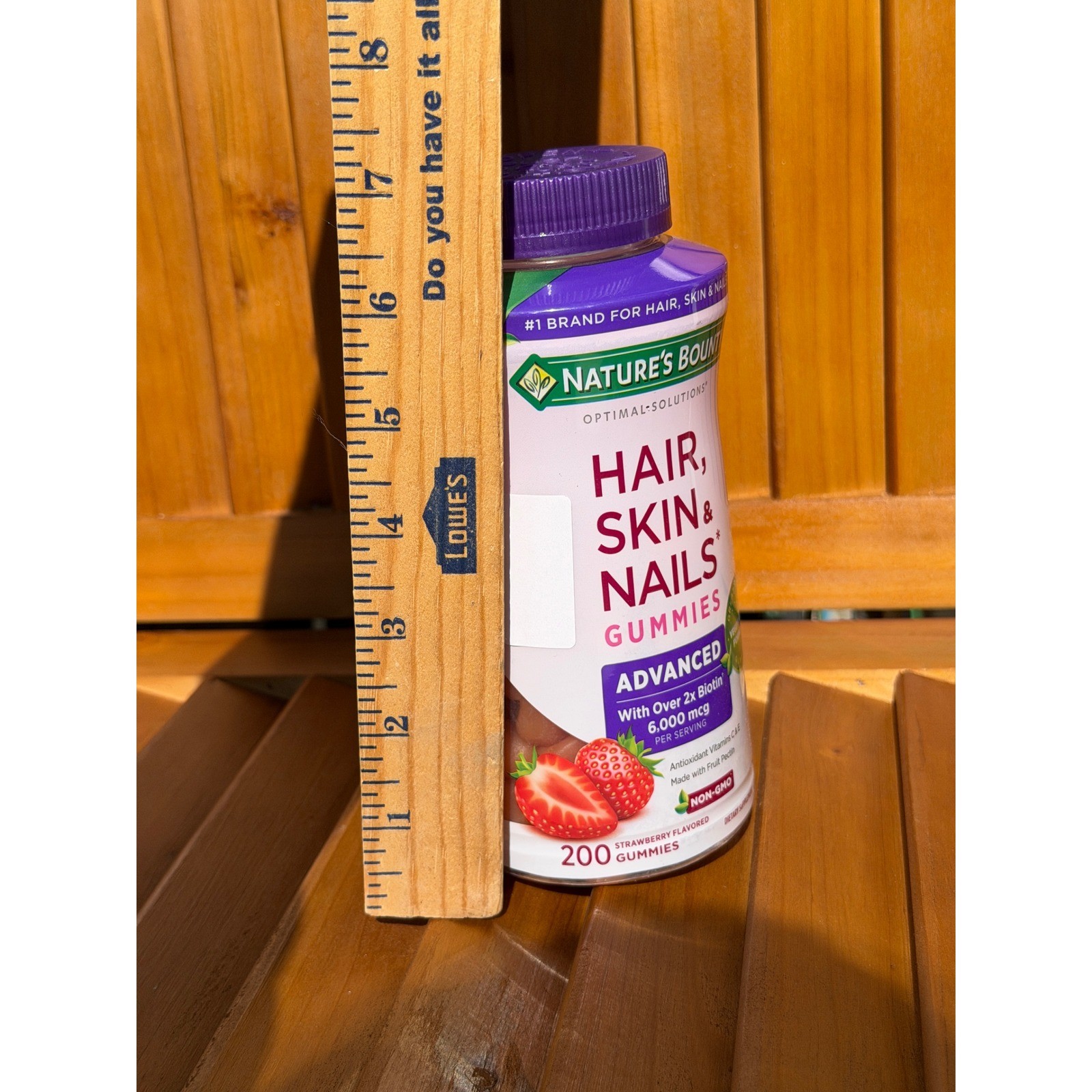 Natures Bounty Advanced Hair Skin and Nails Gummies 6000mcg Biotin 200 Count