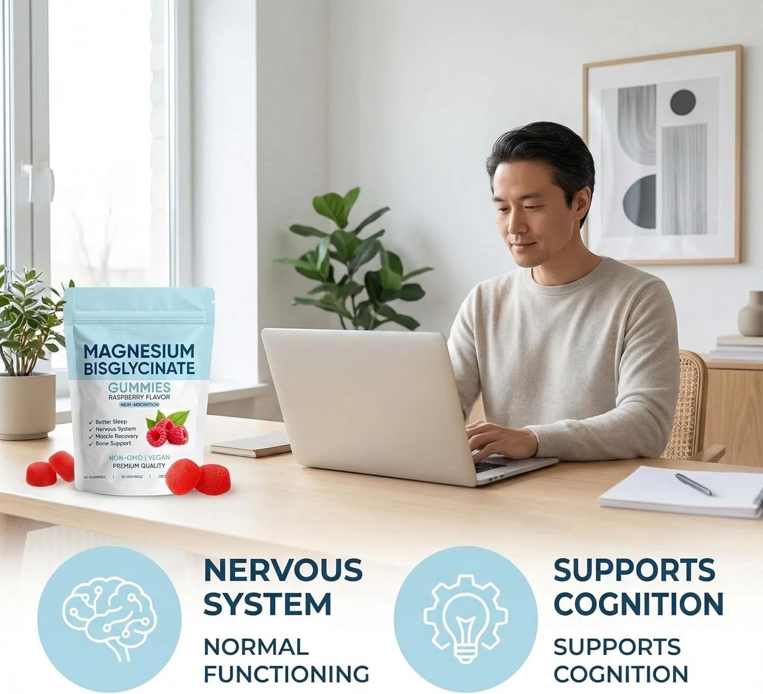 Spnutrition Magnesium Bisglycinate Gummies, with 400Mg Magnesium Bisglycinate Ch