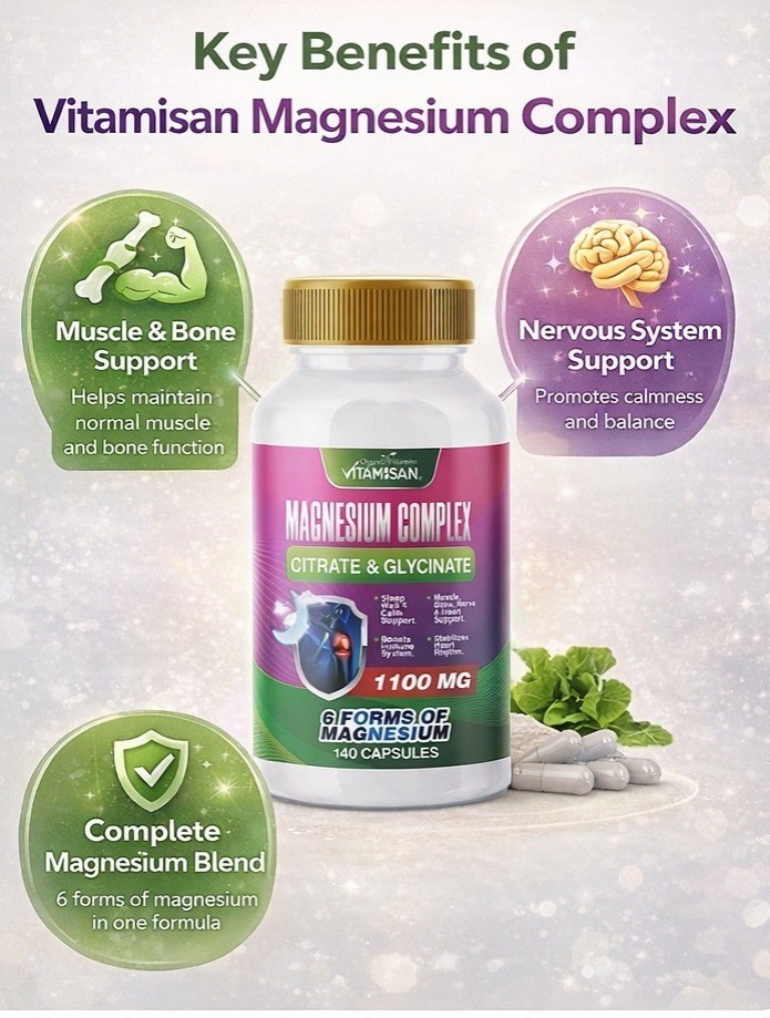Magnesium Complex & Essential Magnesium Supplement 1100 mg support fitness 140