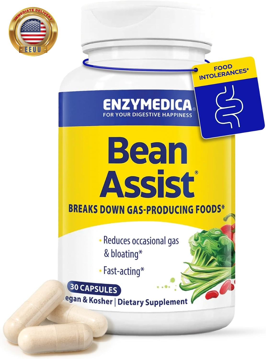 Beanassist – Digestive Enzyme Supplement for Women & Men, Alpha Galactosidase En